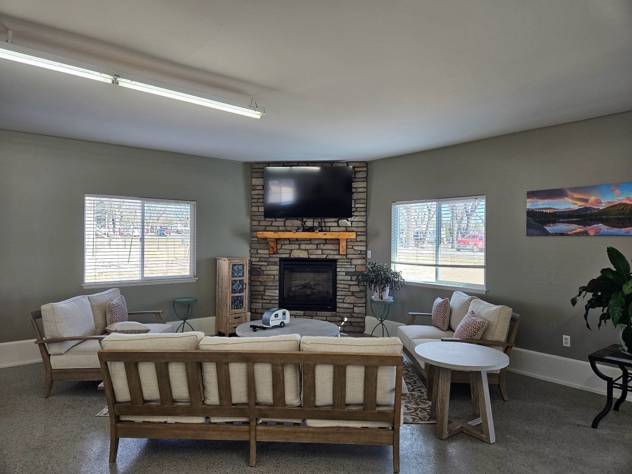 Clubhouse interior at Loveland RV Resort Colorado