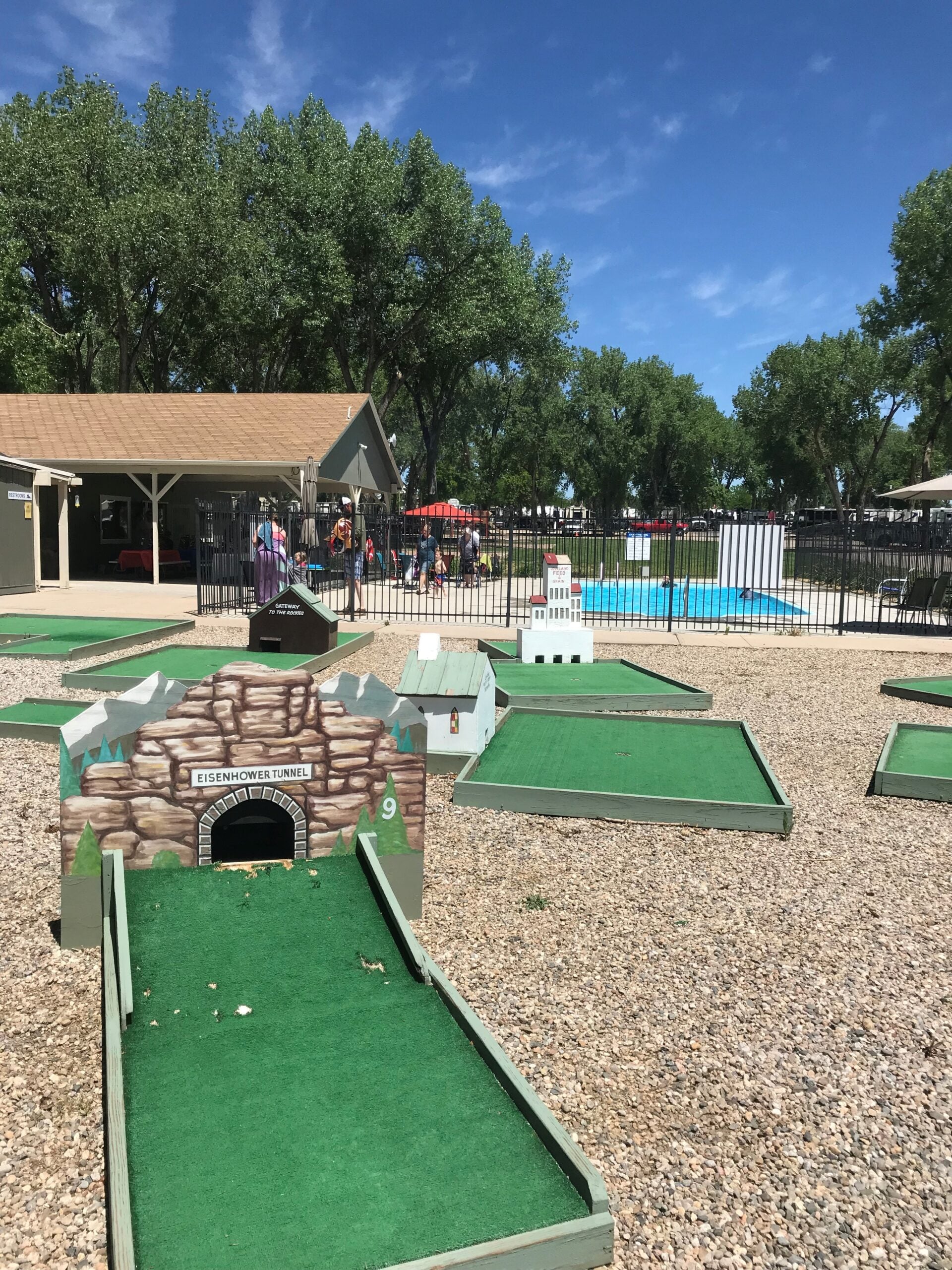 Mini golf course at Loveland RV Resort Colorado