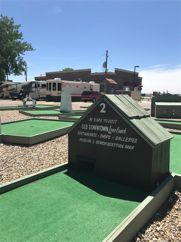 Pool area at Loveland RV Resort Colorado