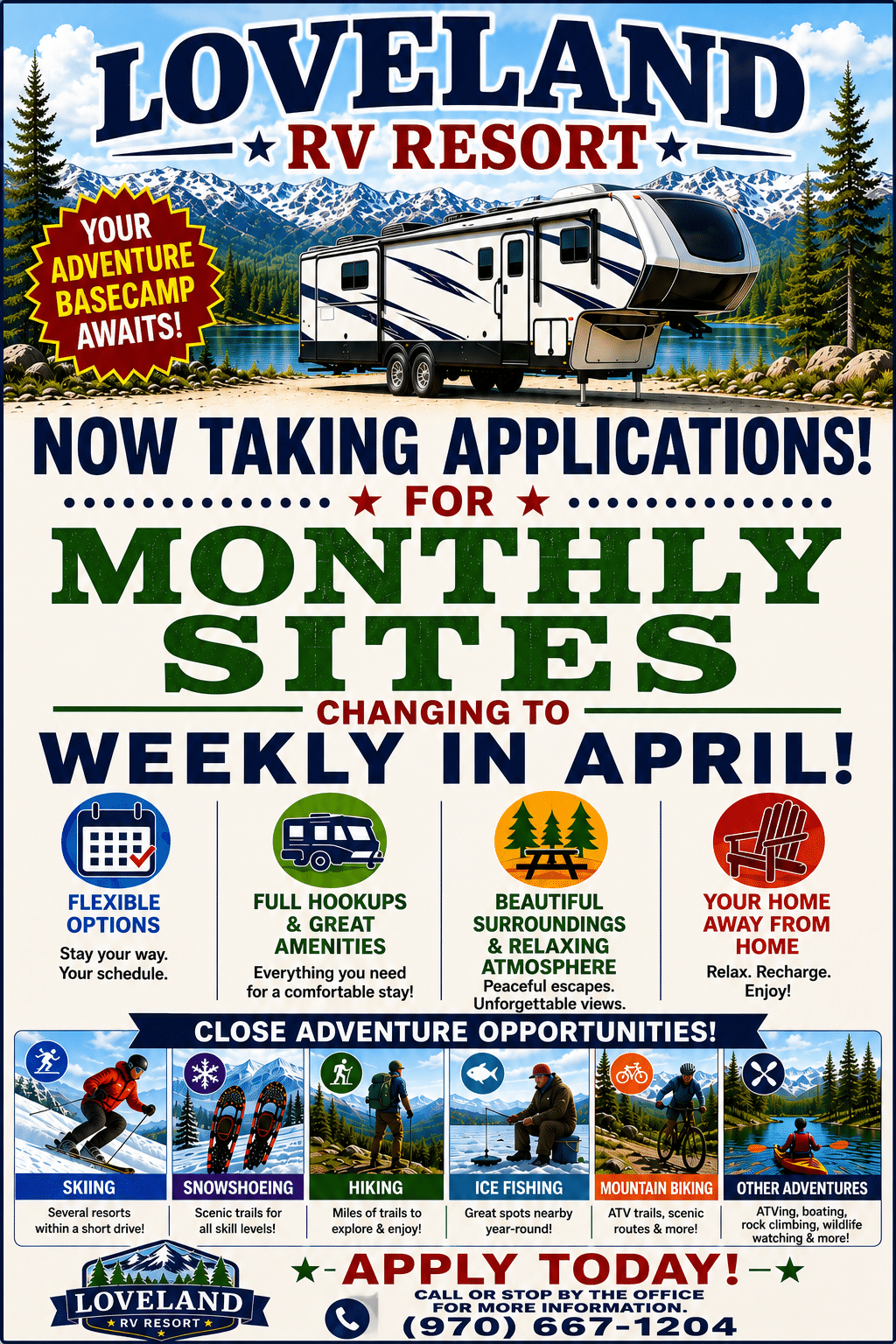 Monthly Sites Available